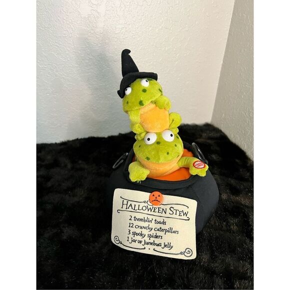 Hallmark Halloween Decor Tremblin’ Toads Sound Motion Plush Witch Stew Pot - Picture 1 of 4